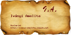 Iványi Amelita névjegykártya
